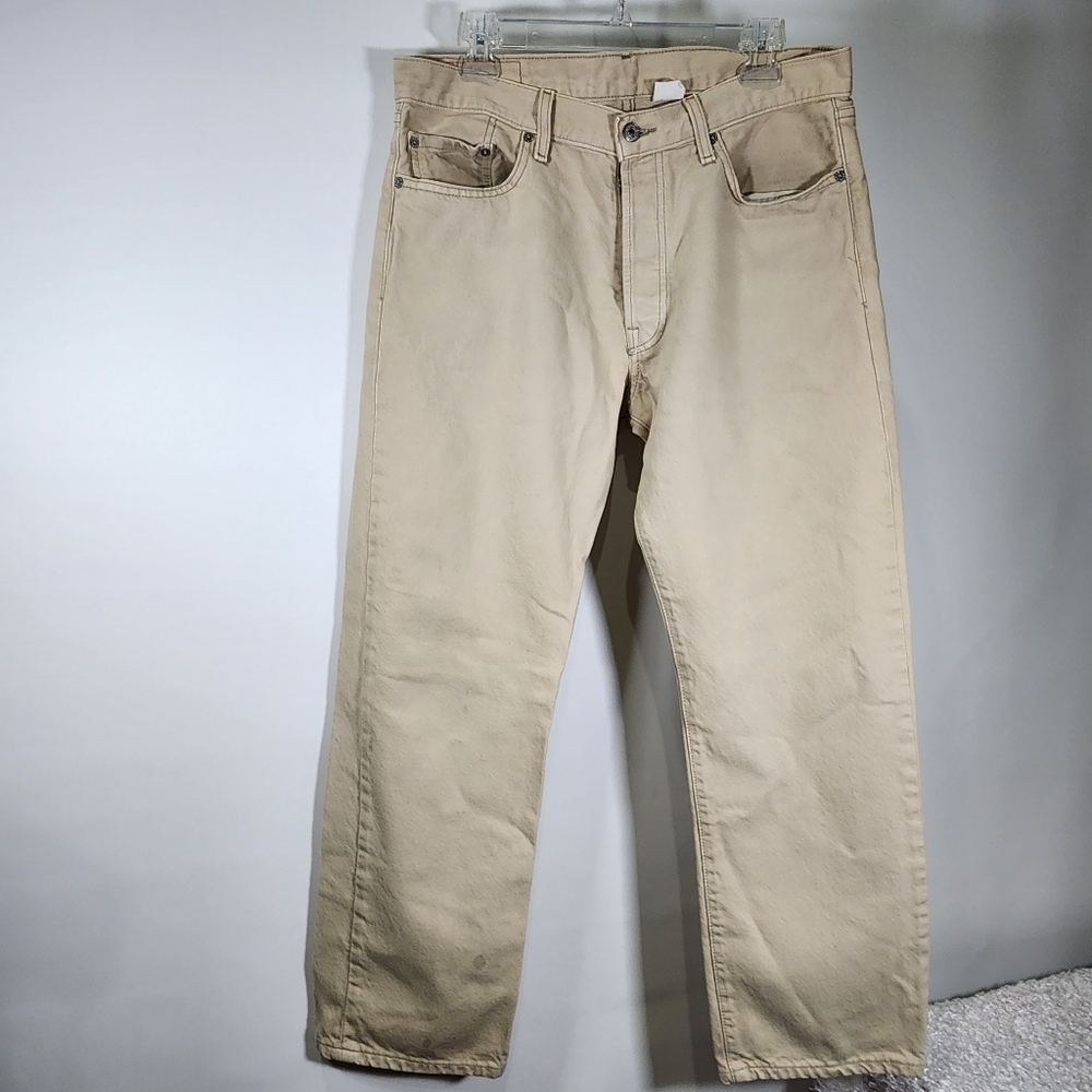 Vintage Levi's 501 Jeans Straight Leg Button Fly Tan Jeans 34X30